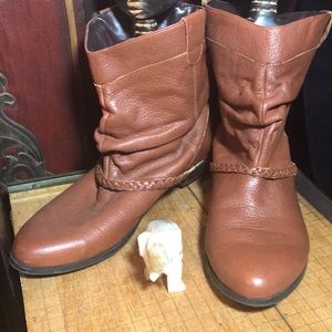 Ciao Bella Brown Leather Boots Size 8 1/2 Ranch Farm Rodeo Country Western Vibe